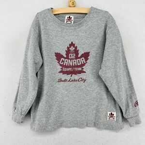 CANADA Olympic Sweatshirt Kids Youth 5 2002 SALT LAKE CITY Team Gray VTG